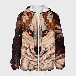Куртка с капюшоном мужская Красивая Волчица, цвет: 3D-белый