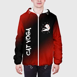 Куртка с капюшоном мужская Yoga Cat - Gradient, цвет: 3D-белый — фото 2