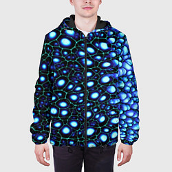 Куртка с капюшоном мужская Абстракция-макрокраска, цвет: 3D-черный — фото 2