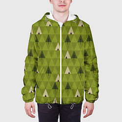 Куртка с капюшоном мужская Лес Текстура, цвет: 3D-белый — фото 2