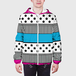 Куртка с капюшоном мужская Молодежный современный узор, цвет: 3D-белый — фото 2