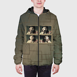 Куртка с капюшоном мужская Амели Малина, цвет: 3D-черный — фото 2