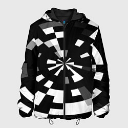 Куртка с капюшоном мужская Черно-белый фон иллюзии, цвет: 3D-черный