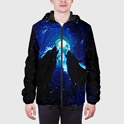 Куртка с капюшоном мужская КОСМИЧЕСКИЙ ВОЛК, цвет: 3D-черный — фото 2