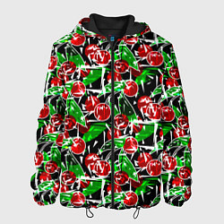 Куртка с капюшоном мужская Абстрактный узор спелая вишня, цвет: 3D-черный