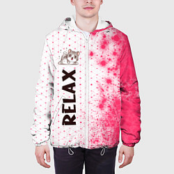 Куртка с капюшоном мужская Kitty Yoga - Paint Vertical, цвет: 3D-белый — фото 2