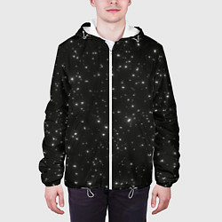 Куртка с капюшоном мужская Звезды, цвет: 3D-белый — фото 2