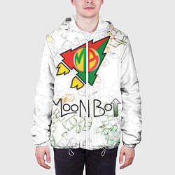 Куртка с капюшоном мужская Moon bot money logo, цвет: 3D-белый — фото 2
