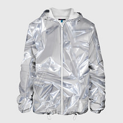 Куртка с капюшоном мужская Голографичная фольга, цвет: 3D-белый