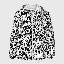 Мужская куртка Graffiti white on black