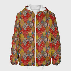 Куртка с капюшоном мужская Осенний пэчворк, цвет: 3D-белый