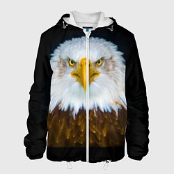 Куртка с капюшоном мужская Белоголовый орлан, цвет: 3D-белый