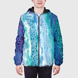 Куртка с капюшоном мужская Водопад красочной пены, цвет: 3D-черный — фото 2