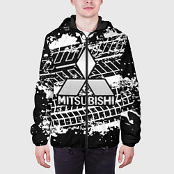 Куртка с капюшоном мужская MITSUBISHI СЛЕДЫ ШИН, цвет: 3D-черный — фото 2