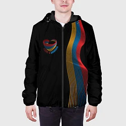 Куртка с капюшоном мужская I Love Armenia, цвет: 3D-черный — фото 2