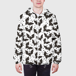 Куртка с капюшоном мужская Летучие мыши, цвет: 3D-белый — фото 2