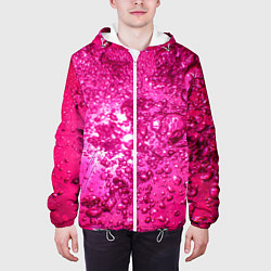 Куртка с капюшоном мужская Розовые Пузырьки, цвет: 3D-белый — фото 2