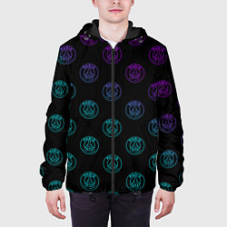 Куртка с капюшоном мужская PSG NEON ПСЖ НЕОН, цвет: 3D-черный — фото 2