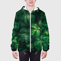 Куртка с капюшоном мужская Тропическая листва Тропики Z, цвет: 3D-белый — фото 2