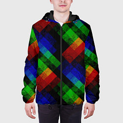 Куртка с капюшоном мужская Разноцветный мраморный узор, цвет: 3D-черный — фото 2