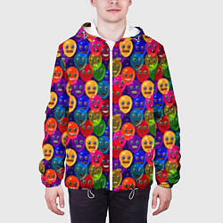 Куртка с капюшоном мужская Шарики, цвет: 3D-белый — фото 2