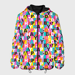 Куртка с капюшоном мужская Happy Birthday, цвет: 3D-черный