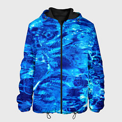Куртка с капюшоном мужская Голубая Вода Текстура, цвет: 3D-черный