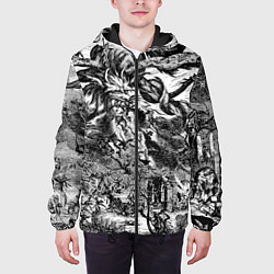 Куртка с капюшоном мужская Демонический хаос, цвет: 3D-черный — фото 2