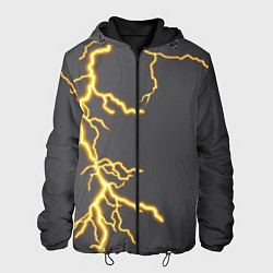 Куртка с капюшоном мужская Яркая молния, цвет: 3D-черный