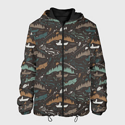 Куртка с капюшоном мужская На Рыбалке, цвет: 3D-черный