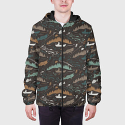 Куртка с капюшоном мужская На Рыбалке, цвет: 3D-черный — фото 2