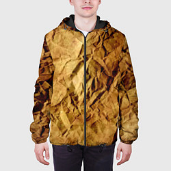 Куртка с капюшоном мужская Старая мятая бумага, цвет: 3D-черный — фото 2