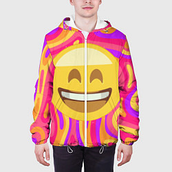 Куртка с капюшоном мужская Абстракция позитив Красочный и яркий принт, цвет: 3D-белый — фото 2