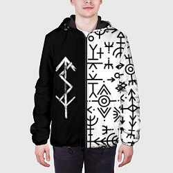 Куртка с капюшоном мужская ПАТТЕРН РУНЫ RUNES Z, цвет: 3D-черный — фото 2