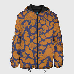 Куртка с капюшоном мужская Морская гуашь, цвет: 3D-черный