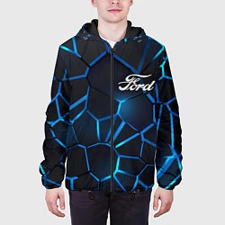 Куртка с капюшоном мужская Ford 3D плиты с подсветкой, цвет: 3D-черный — фото 2
