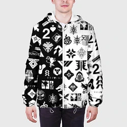 Куртка с капюшоном мужская DESTINY LOGOBOMBING ЧЁРНО БЕЛОЕ, цвет: 3D-белый — фото 2