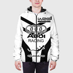 Куртка с капюшоном мужская Audi Quattro, цвет: 3D-черный — фото 2