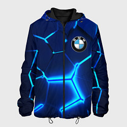 Куртка с капюшоном мужская BMW LOGO 3Д ПЛИТЫ ГЕОМЕТРИЯ, цвет: 3D-черный