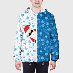 Куртка с капюшоном мужская С Новым Годом дед мороз, цвет: 3D-белый — фото 2