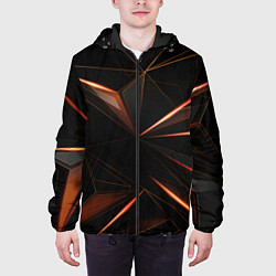 Куртка с капюшоном мужская Геометрическая абстракция, цвет: 3D-черный — фото 2