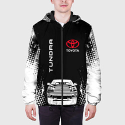 Куртка с капюшоном мужская Toyota Tundra Следы шин, цвет: 3D-черный — фото 2