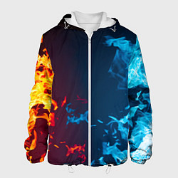 Куртка с капюшоном мужская Лёд и Пламя Black, цвет: 3D-белый
