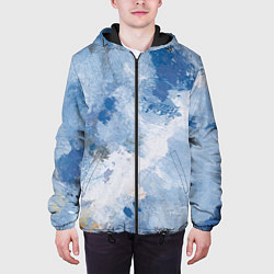 Куртка с капюшоном мужская Небесные мазки, цвет: 3D-черный — фото 2