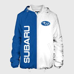 Куртка с капюшоном мужская Subaru, sport, цвет: 3D-белый
