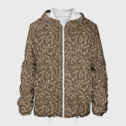 Куртка с капюшоном мужская Растительный осенний фон, цвет: 3D-белый