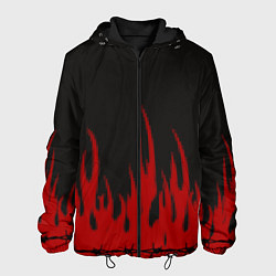 Куртка с капюшоном мужская Pixel Fire, цвет: 3D-черный