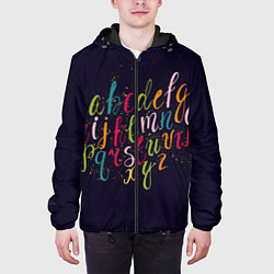 Куртка с капюшоном мужская Чей-то алфавит, цвет: 3D-черный — фото 2