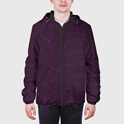 Куртка с капюшоном мужская Вишневые разломы, цвет: 3D-черный — фото 2