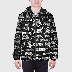 Куртка с капюшоном мужская ЛОГОТИПЫ МЕТАЛ ГРУПП METAL BANDS LOGO, цвет: 3D-черный — фото 2